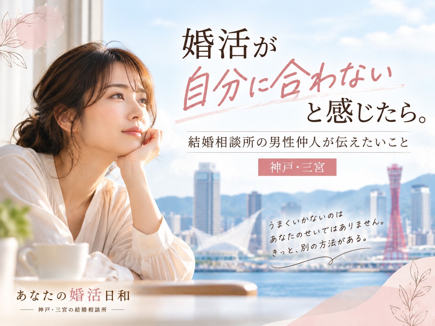 「婚活が自分に合わないと悩む方へ。神戸・三宮の結婚相談所が自分に合った婚活方法を解説」